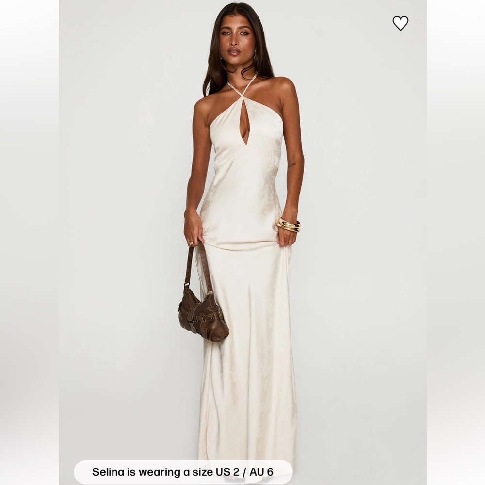 Princess Polly Limosina Halter Maxi Dress Champagne